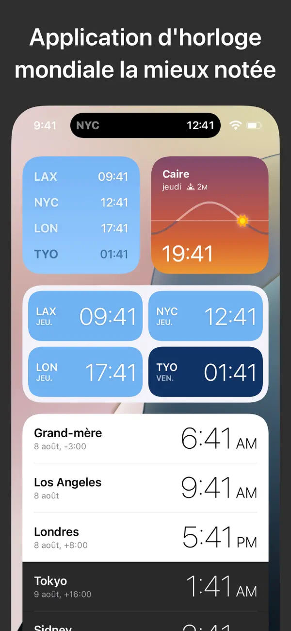 Screenshot #1 pour Horloge Mondiale Widgets