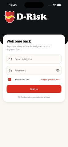 D-Risk Alerts app screenshot