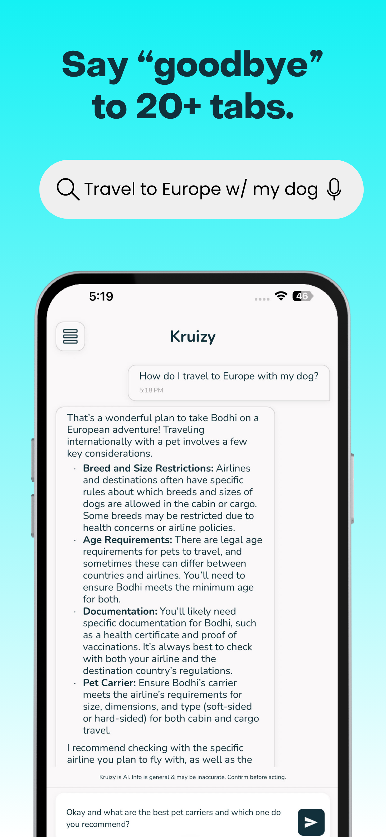 Kruiz: Pet Travel & Airline