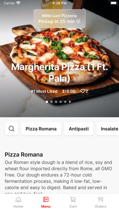 Mille Luci Pizza iPhone screenshot 2 - Food & Drink app