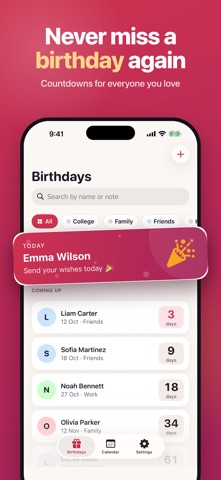 Birthday Countdown: Reminders Screenshot 1 of 5