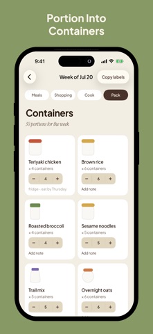 Prep Day: Weekly Meal Planner iPhone screenshot