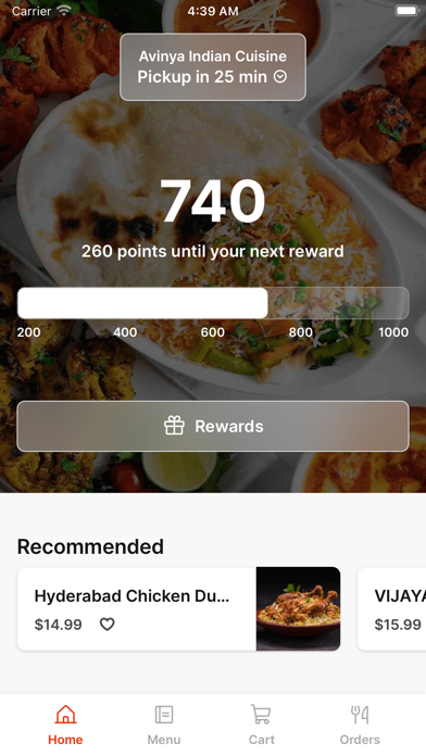 Avinya Indian Cuisine iPhone screenshot 1 - Food & Drink app
