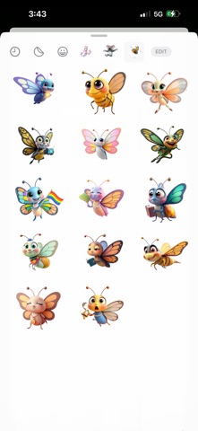 Gliding Butterfly Stickers iPhone screenshot