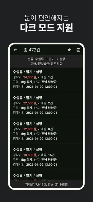 농산물 실시간 경매 - 최신 농산물 경매 거래내역 확인 iPhone screenshot 6