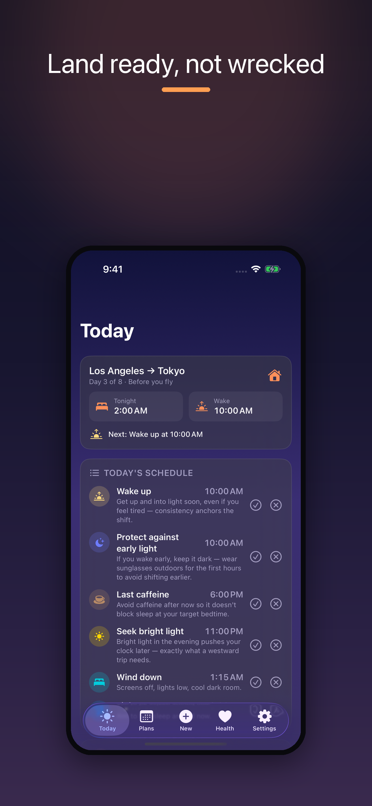Body Clock: Jet Lag Planner screenshot 2
