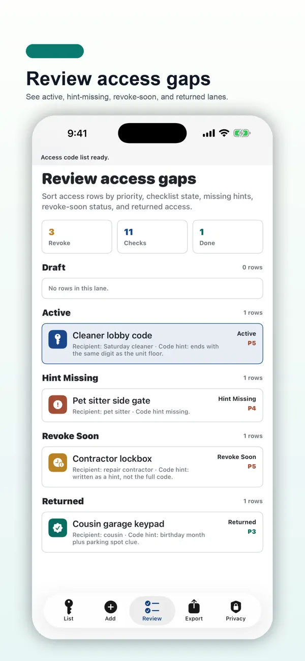 Screenshot #3 pour Guest Access Code List