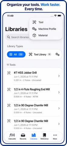 CNC Milling Speeds & Feeds Pro iPhone screenshot