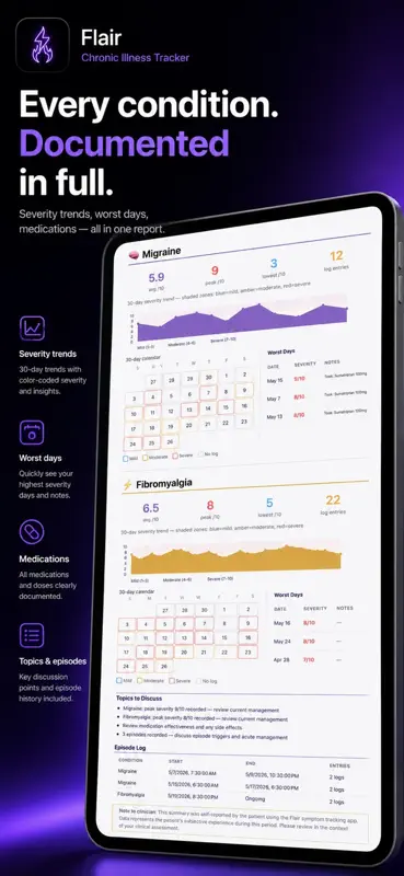 Flair: Chronic Illness Tracker screenshot 8 of 10
