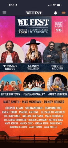 WE Fest Country Music Fest MN iPhone screenshot