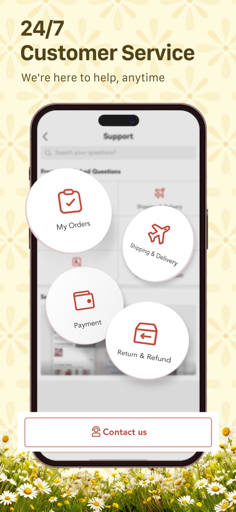 LightInTheBox - La aplicación ofrece "Servicio al Cliente 24/7", proporcionando soporte para "Mis Pedidos" y consultas sobre "Envío y Entrega".