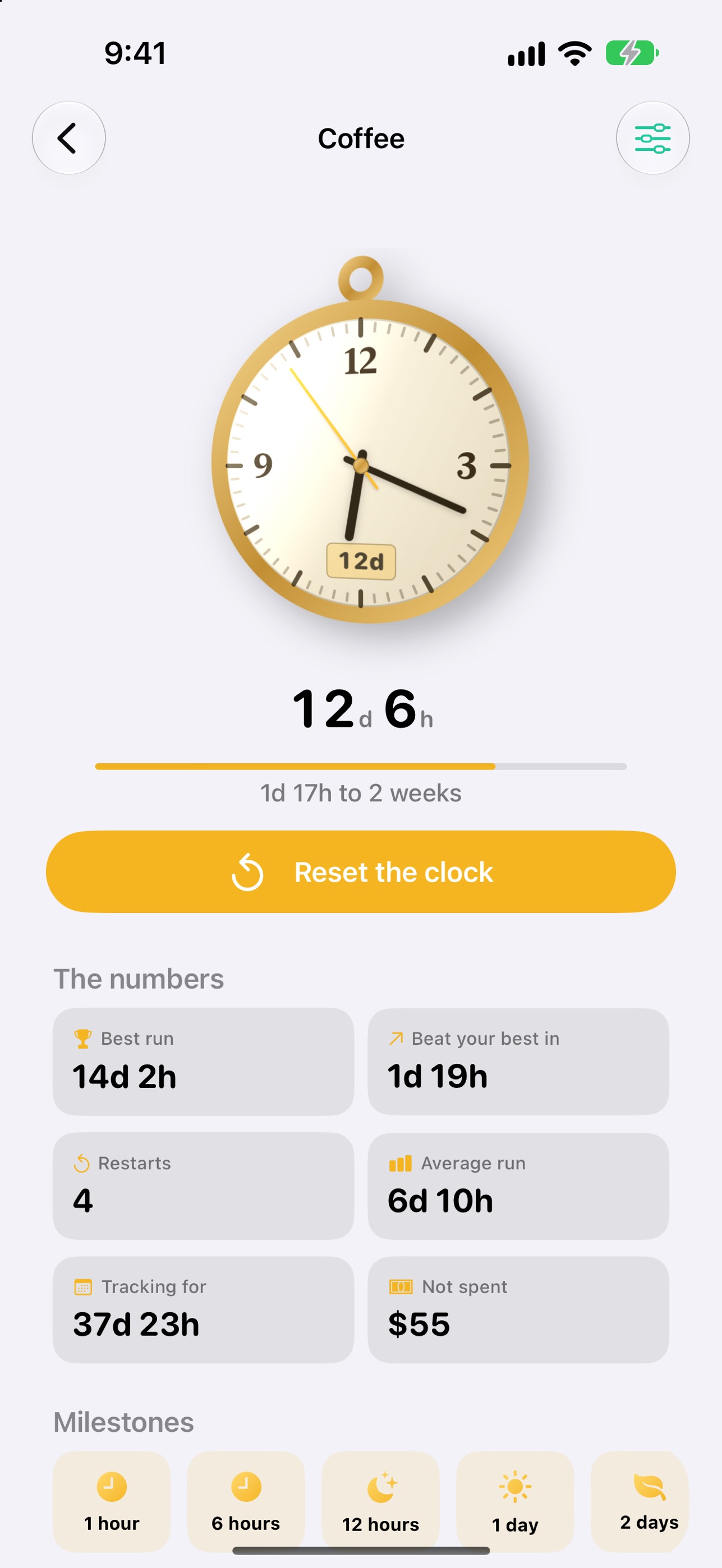 Screenshot 1 of Since: Vice Tracker