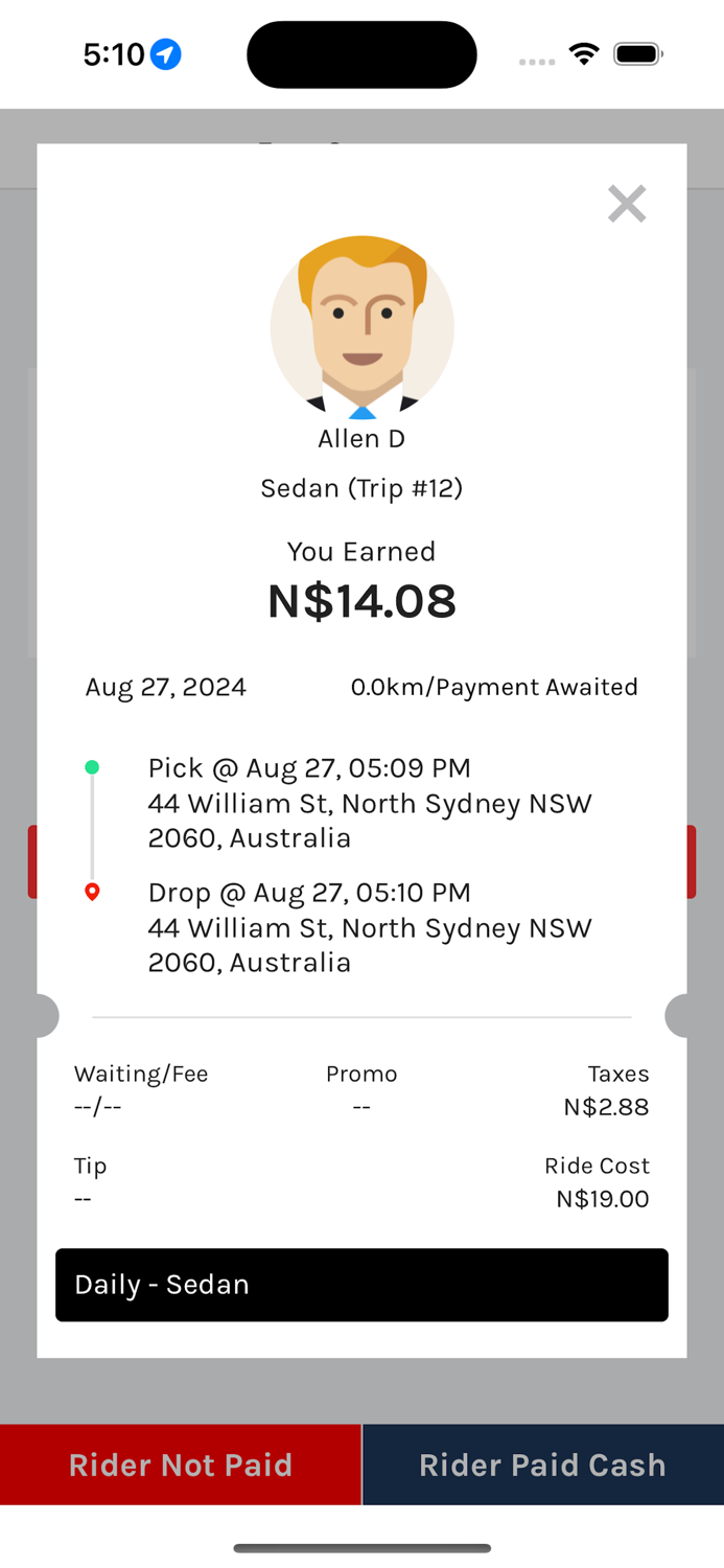 Zippy CAB DRIVER App