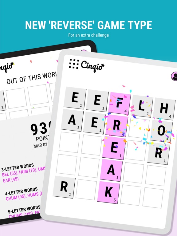 Cinqio - The Word Game app screenshot 2