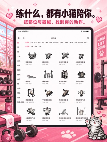 喵练：健身记录·力量训练·训练计划 iPad screenshot 3