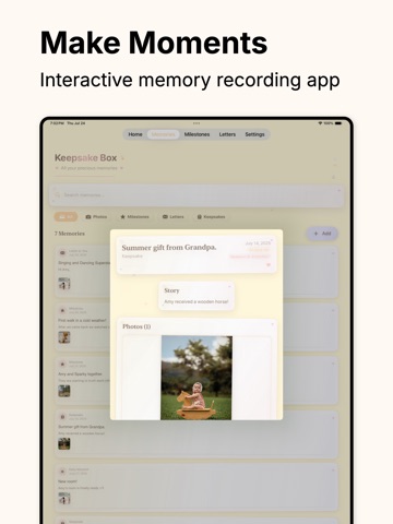 Baby Memory Book - Keepli iPad screenshot