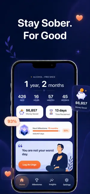 Dry Days: Sober Counter screenshot 1