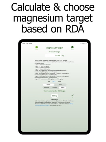 Magnesium Counter and Tracker iPad screenshot