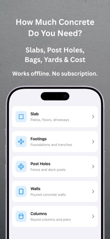 Concrete Calculator & Estimate screenshot