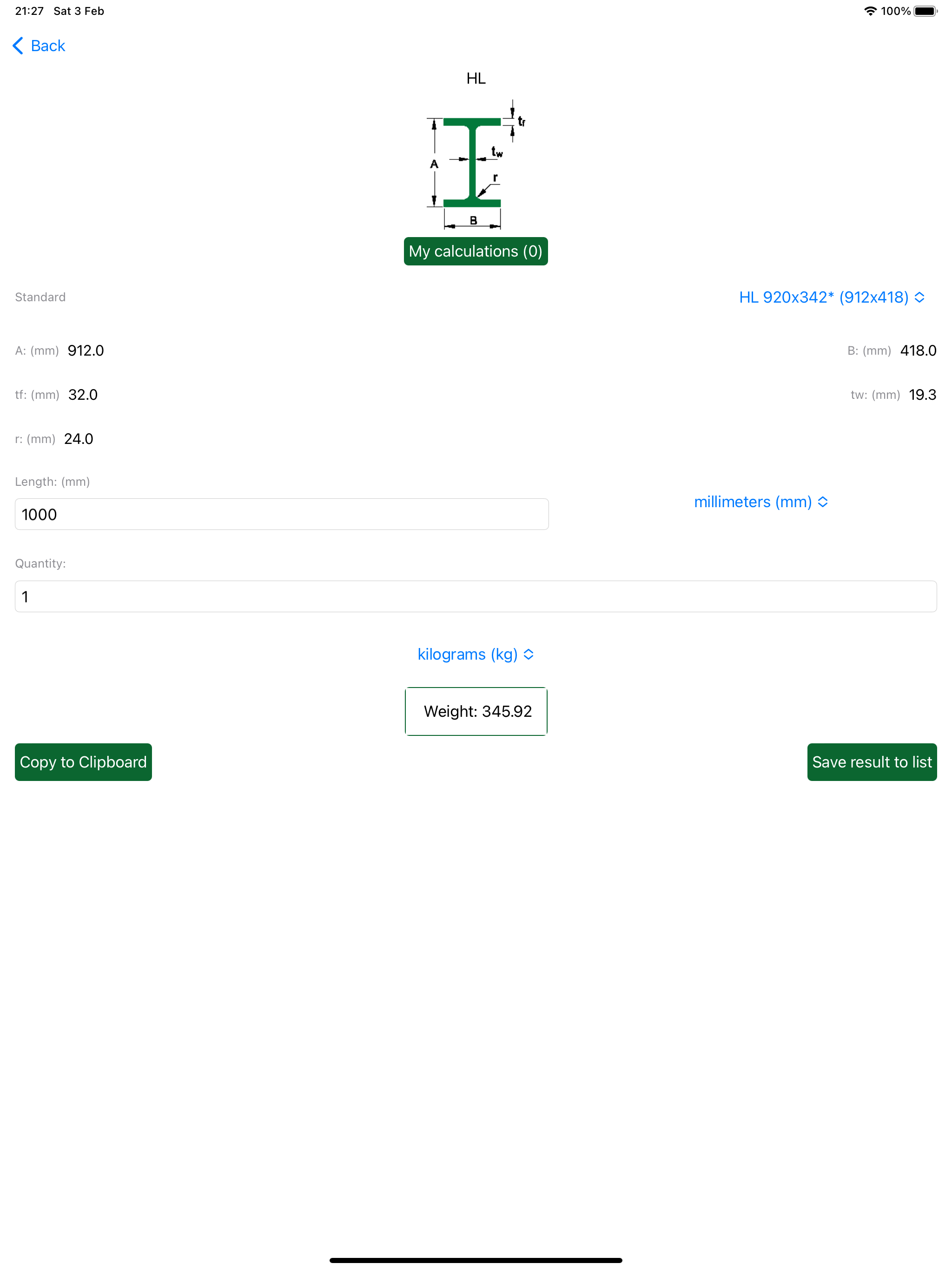 Steel Metal Weight Calculator