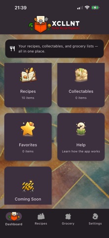 XCLLNT Pocket Recipe Organizer screenshot