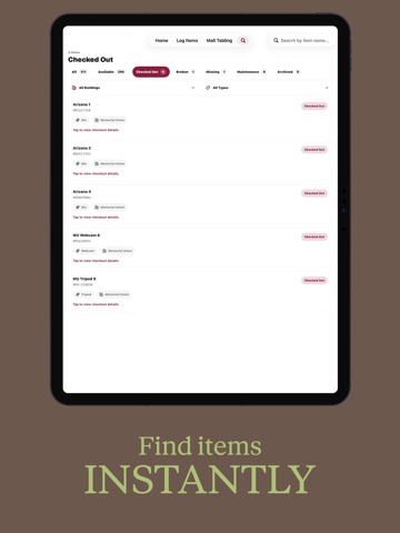 Inventory Logger App iPad screenshot