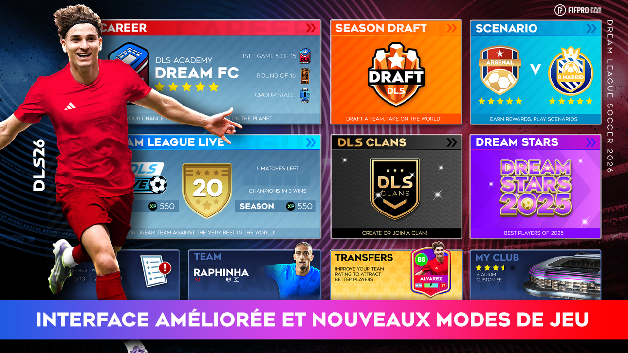 Dream League Soccer 2026 iOS Mod IPA screenshot 1 - iOS game interface