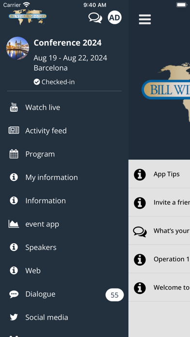 Bill Winston Ministries Events Screenshot