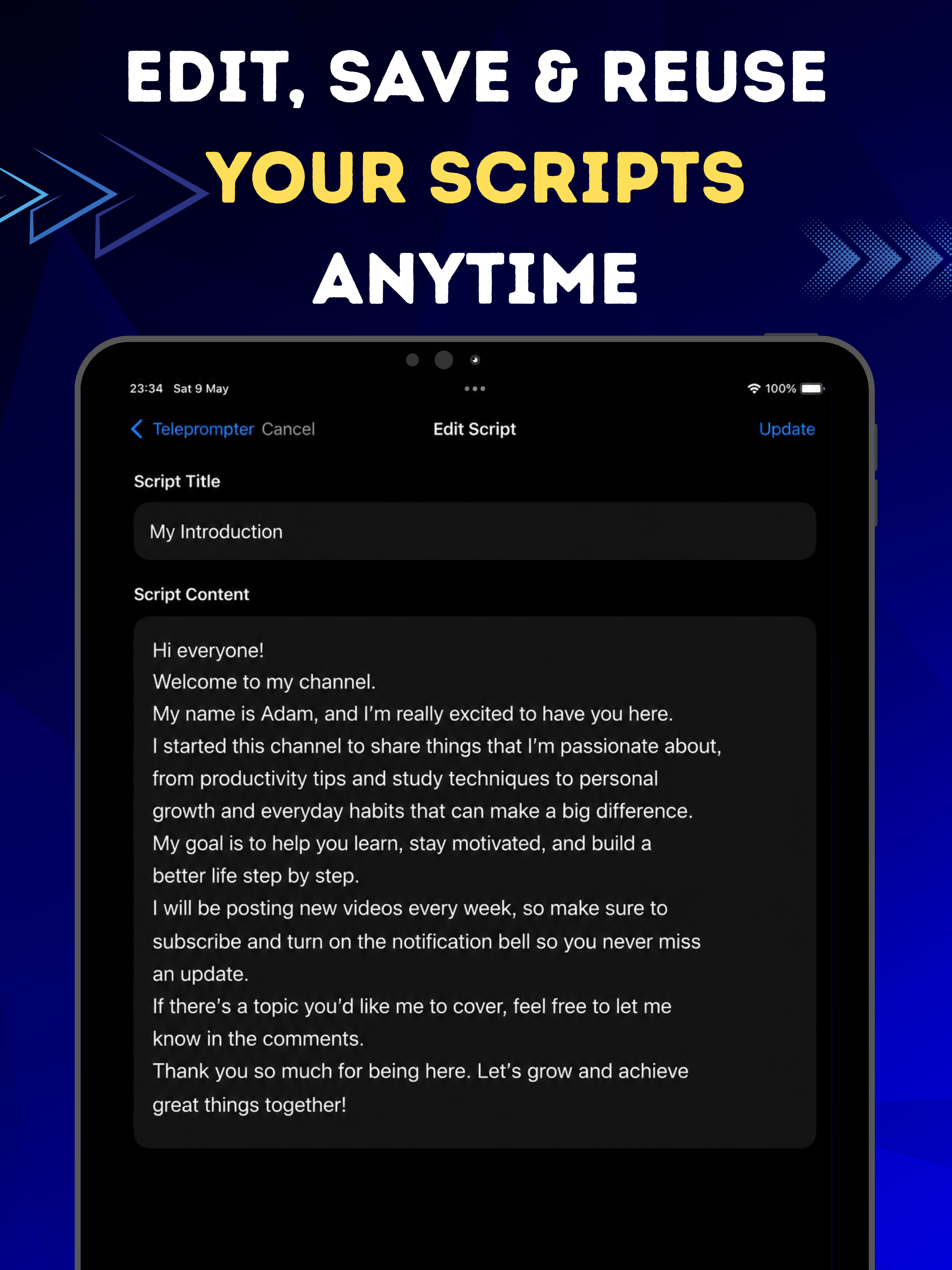 Teleprompter Pro, Video Script screenshot 7