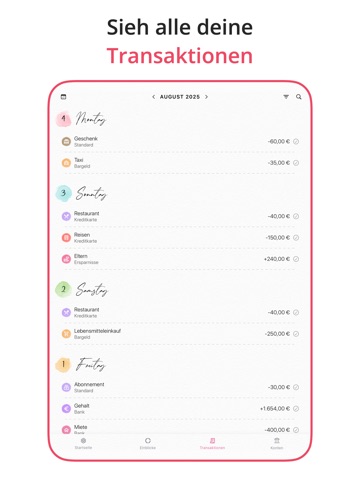 Ausgaben Budget Planner Fleur iPad screenshot 5