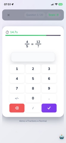 Calcul Mental Challenge iPhone screenshot
