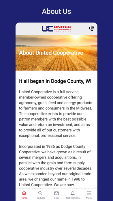 United Cooperative Portal Screenshot