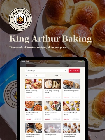 King Arthur Baking iPad screenshot