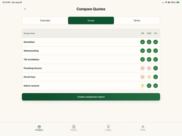 Quote Compare iPad screenshot
