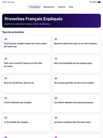 Proverbes Français Expliqués iPad screenshot