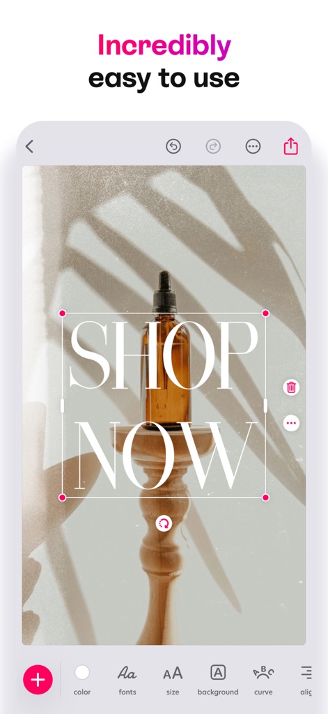 Bazaart AI Photo Editor Design - Simple Text Styling