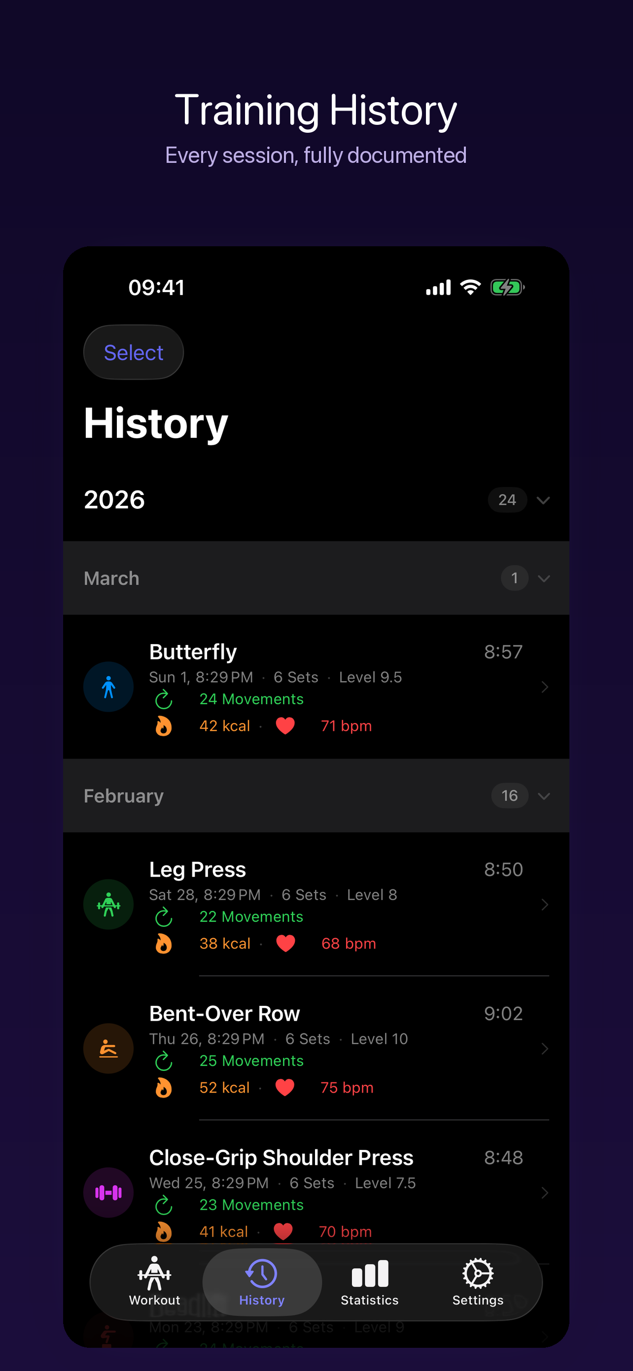 Workout ironTracker