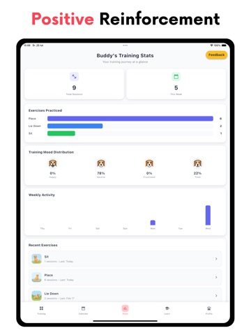 Dog Training Planner woofLogs iPad screenshot