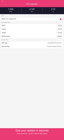 BTU Calculator Screenshot 1 of 4