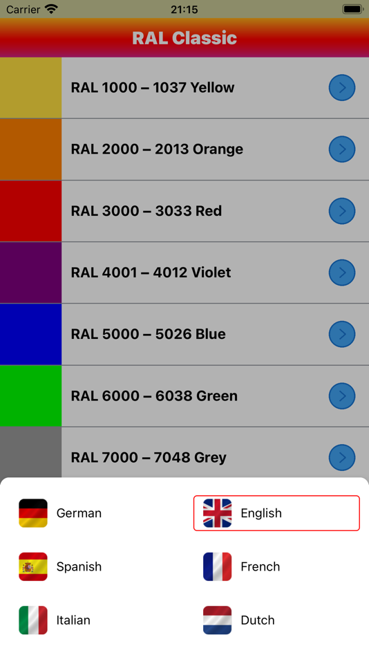 #2. RAL Classic Colours Dictionary (iOS) 由: Le Tung Chinh