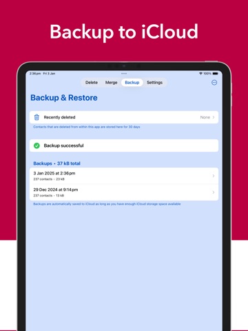 Delete Contacts Pro. iPad screenshot
