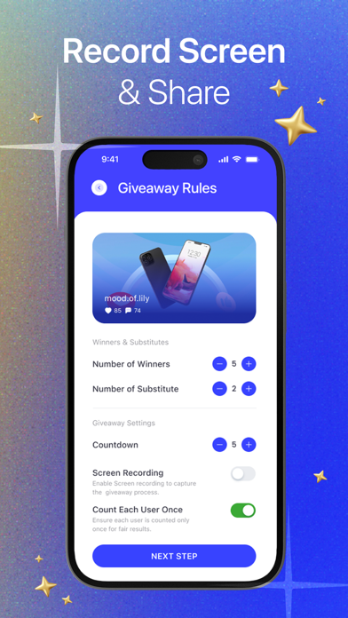 Giveaway for Instagram Luckify Screenshot