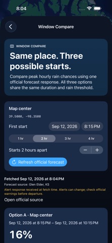 Radar Glance app screenshot