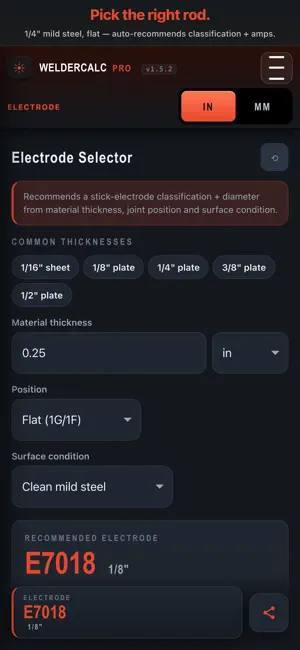 WelderCalc: Welding Calculator screenshot 1