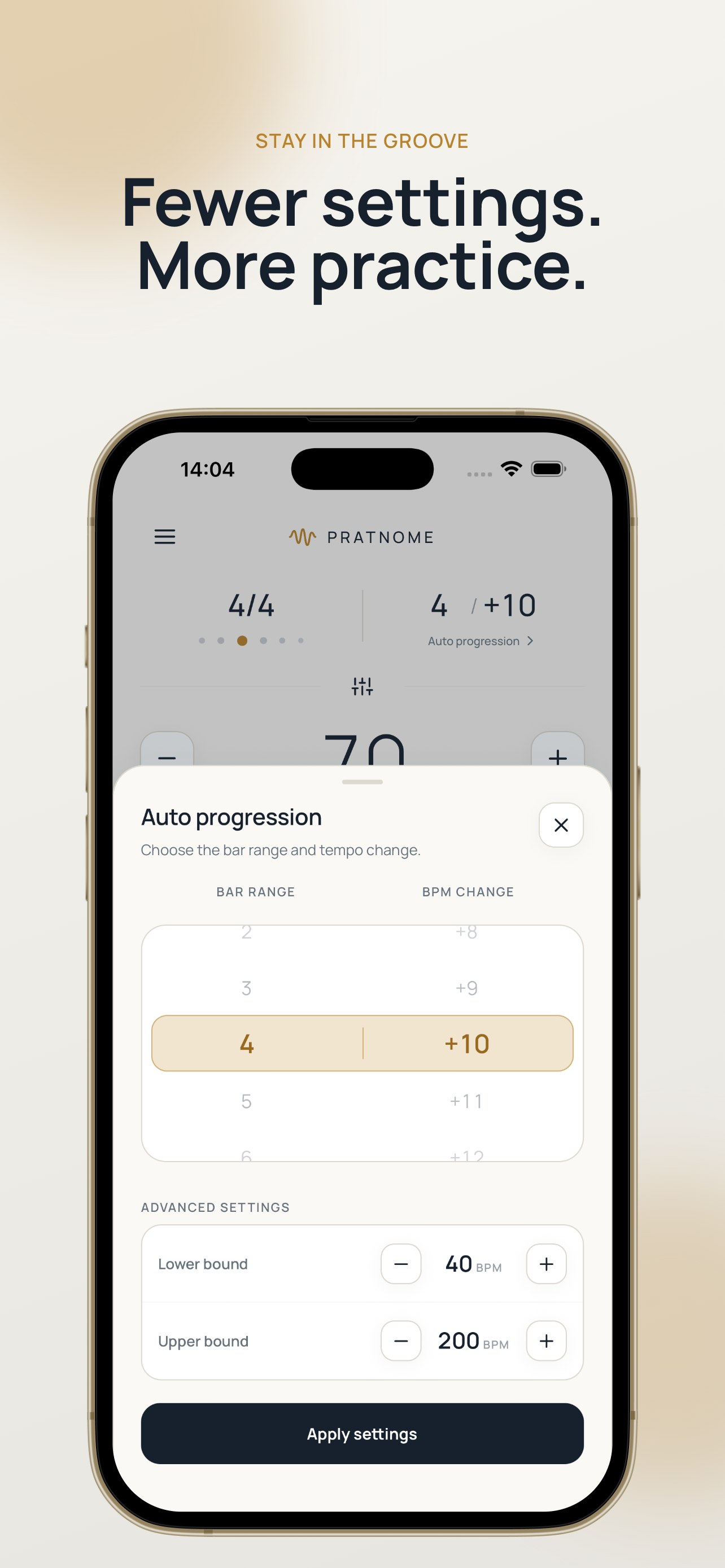 pratnome: Auto Tempo Metronome screenshot 7