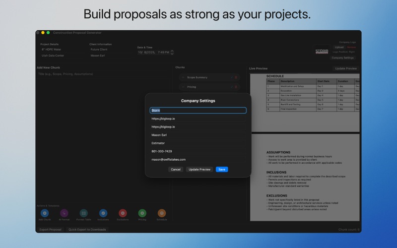 Construction Docs app screenshot