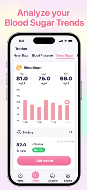 Health Monitor: Sugar & BP iPhone screenshot 5