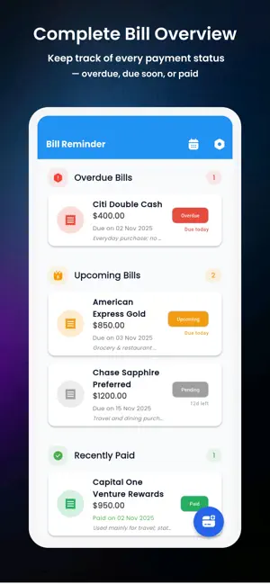 Credit Card Bill Reminder screenshot 4