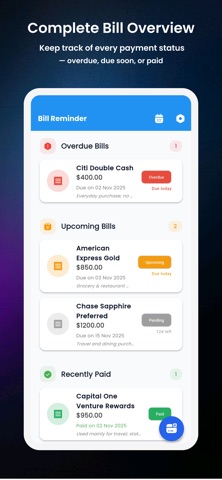Credit Card Bill Reminder screenshot