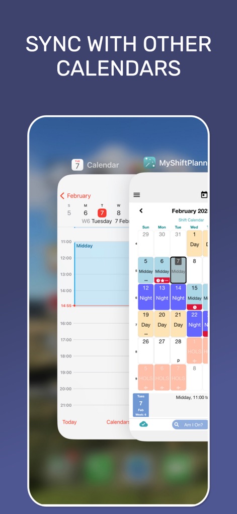 My Shift Planner - Calendar - 이 앱은 네이티브 캘린더와 유연하게 통합되어, 사용자가 MyShiftPlanner에서 관리하는 근무 일정과 개인 약속을 동시에 확인하고 조율할 수 있도록 지원합니다.